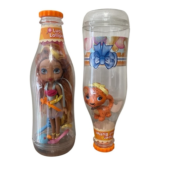 Yummi Land Soda Pop Doll Pet Lucy Lollipop Piper Peanut Butter Tiger 2 Pc Set - Picture 9 of 9